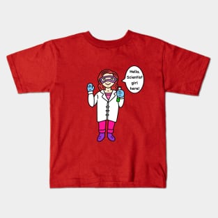 Chibi cartoon scientist girl Kids T-Shirt